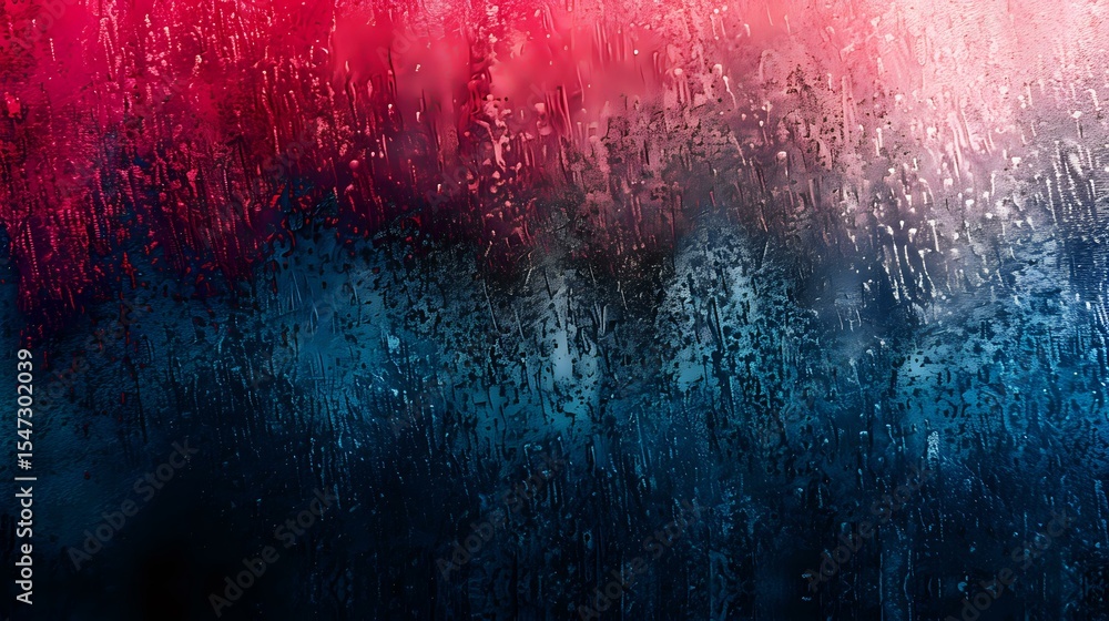 Poster abstract red and blue gradient background with grunge texture overlay creating dramatic contrast and