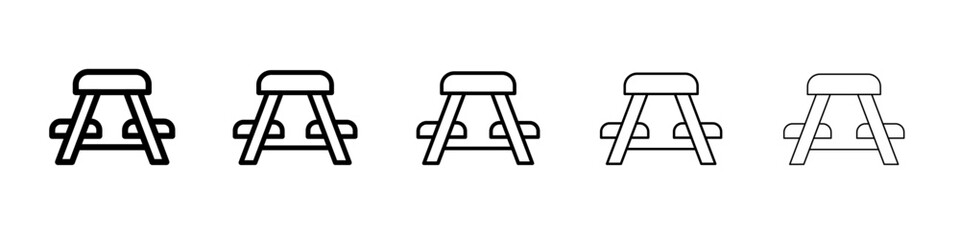Camping table icon flat illustration set logo