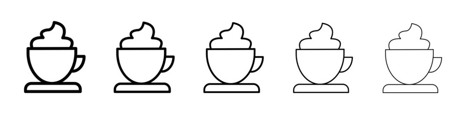 cappuccino icon flat illustration set logo