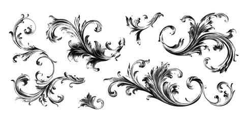 Elegant flourish design elements gives sense of grace