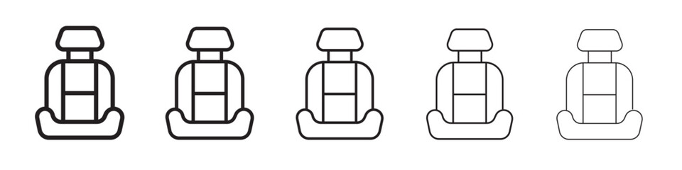 Car seat icon flat illustration set logo