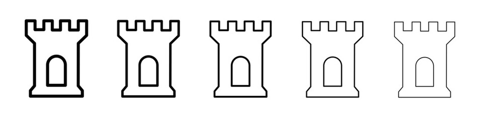 Castle icon flat illustration set logo