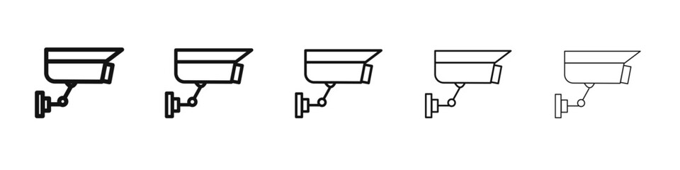 Cctv icon flat illustration set logo