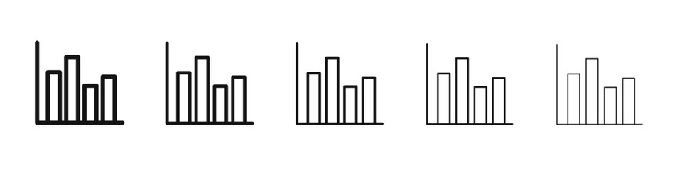 Chart histogram icon flat illustration set logo
