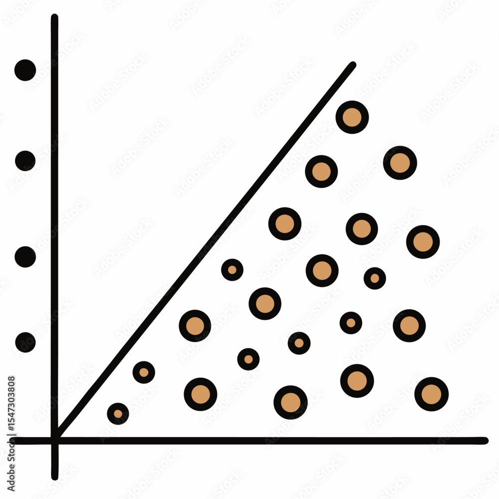 Aufkleber clean scatter plot design with multiple data points and axes