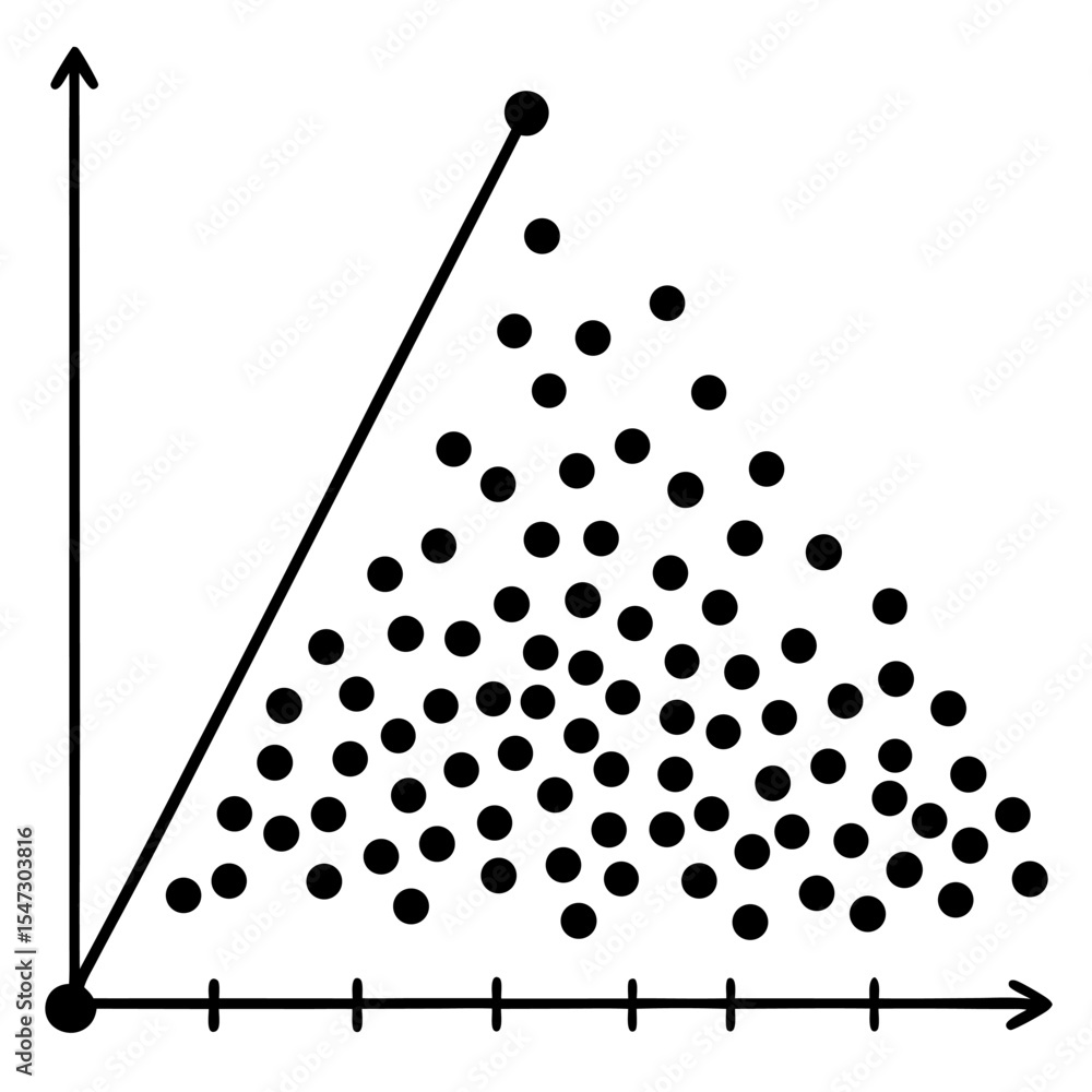 Fototapete abstract scatter plot with multiple data points and dynamic lines