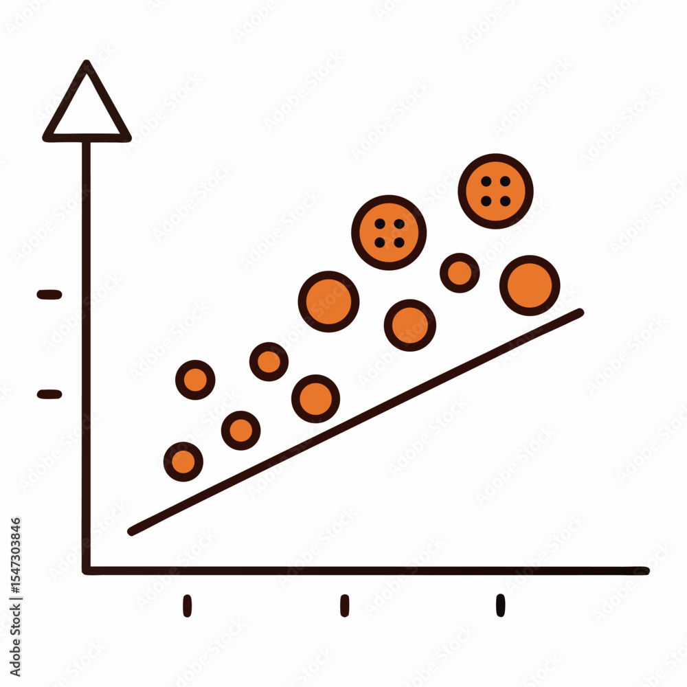 Poster scatter plot illustrating data points with a clear regression line showing trend