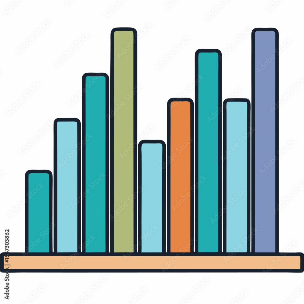 Poster abstract geometric silhouette representing data visualization with a histogram pattern