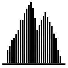 Abstract geometric histogram silhouette with clean lines and a modern aesthetic