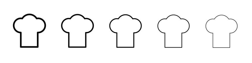 Chef hat icon flat illustration set logo