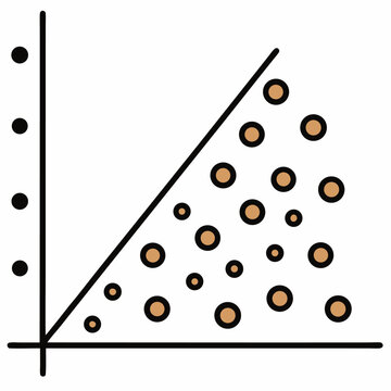Clean scatter plot design with multiple data points and axes