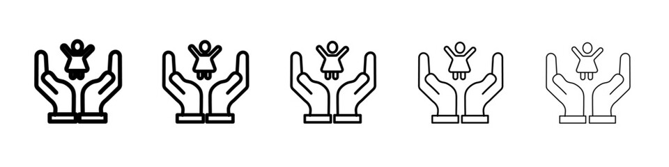 child protect icon flat illustration set logo