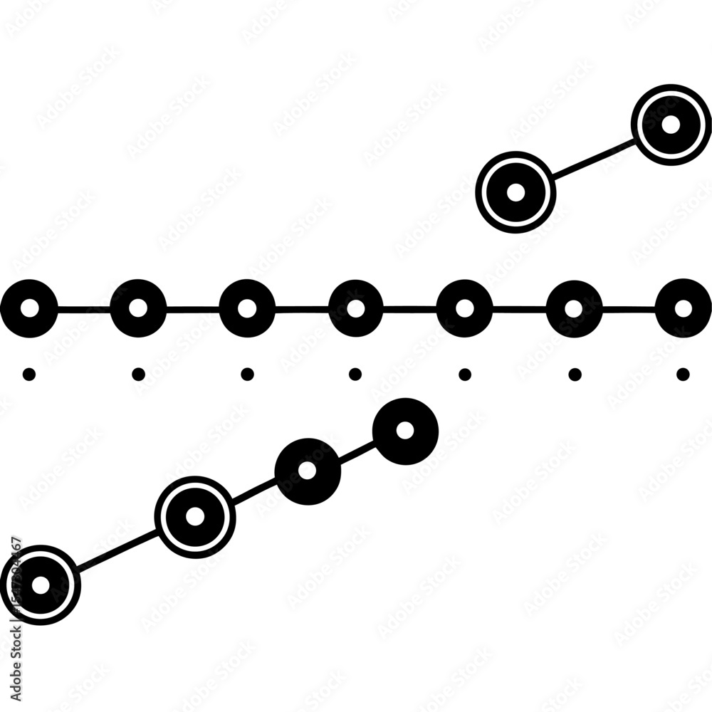 Poster modern timeline with data points and connecting line for statistics and progress