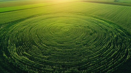 Circular field of crops