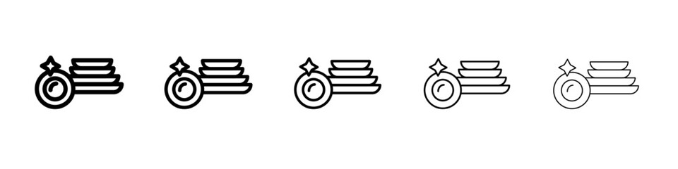 Clean stack plates icon flat illustration set logo