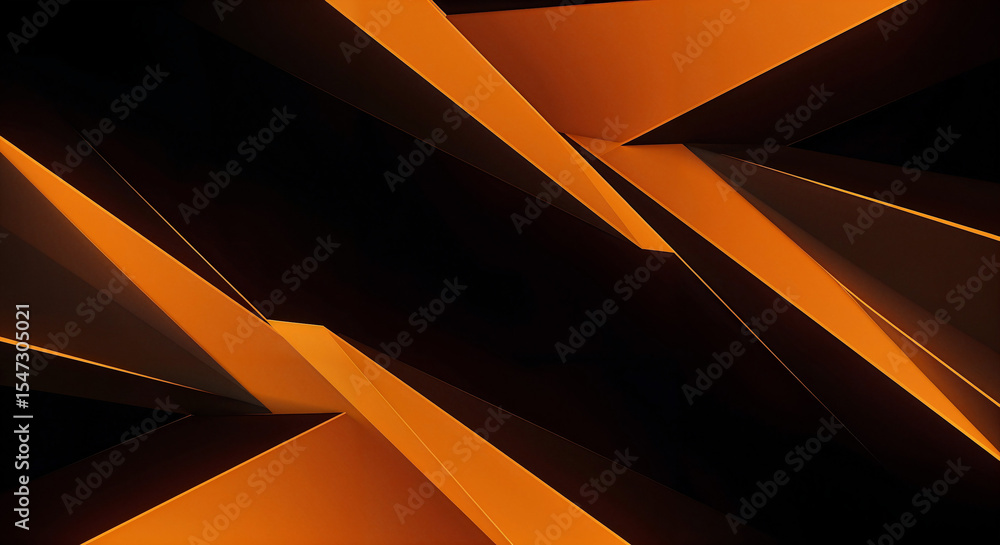 Poster abstract background with geometric shapes on dark background . generative ai