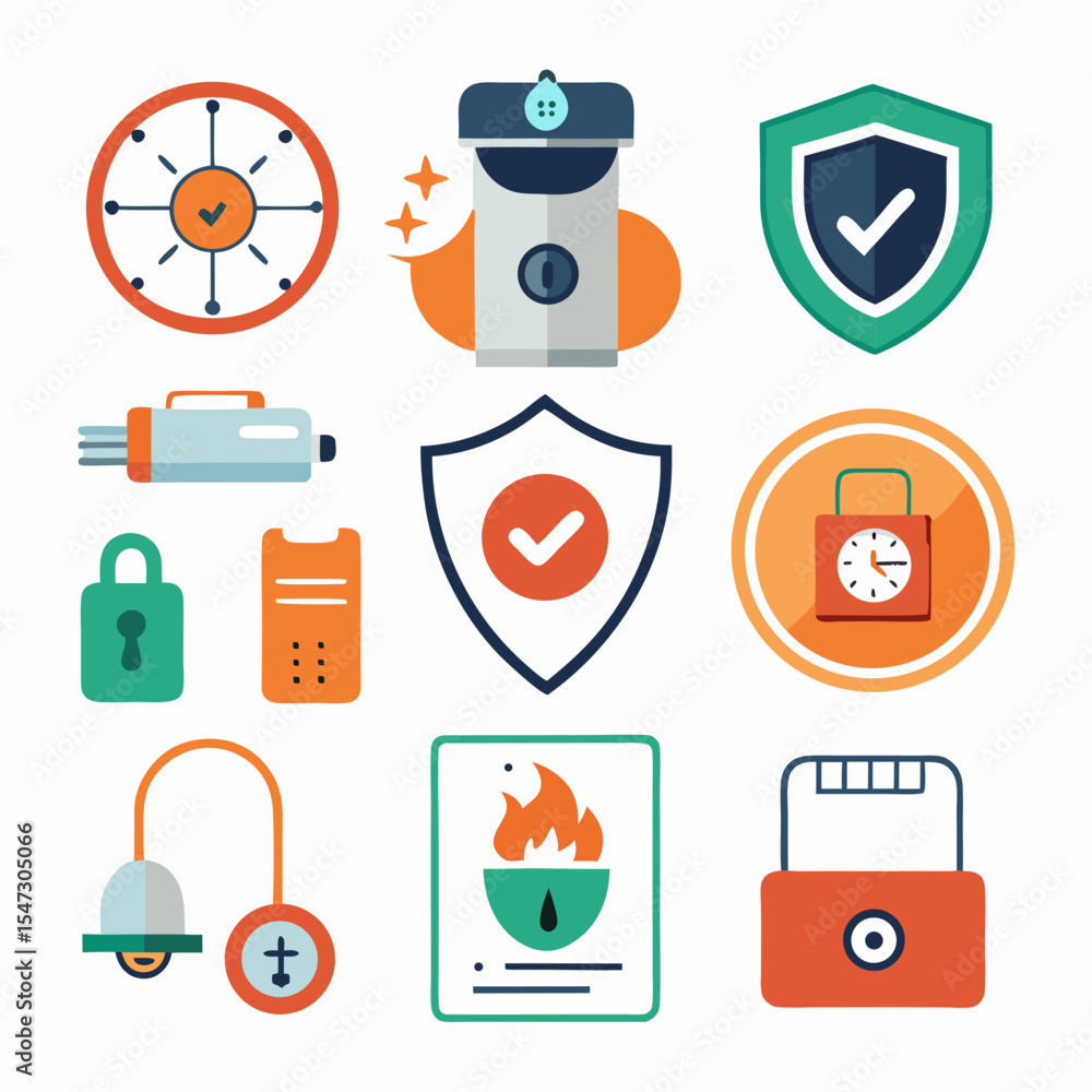 Poster 20 security and protection icons a comprehensive design set