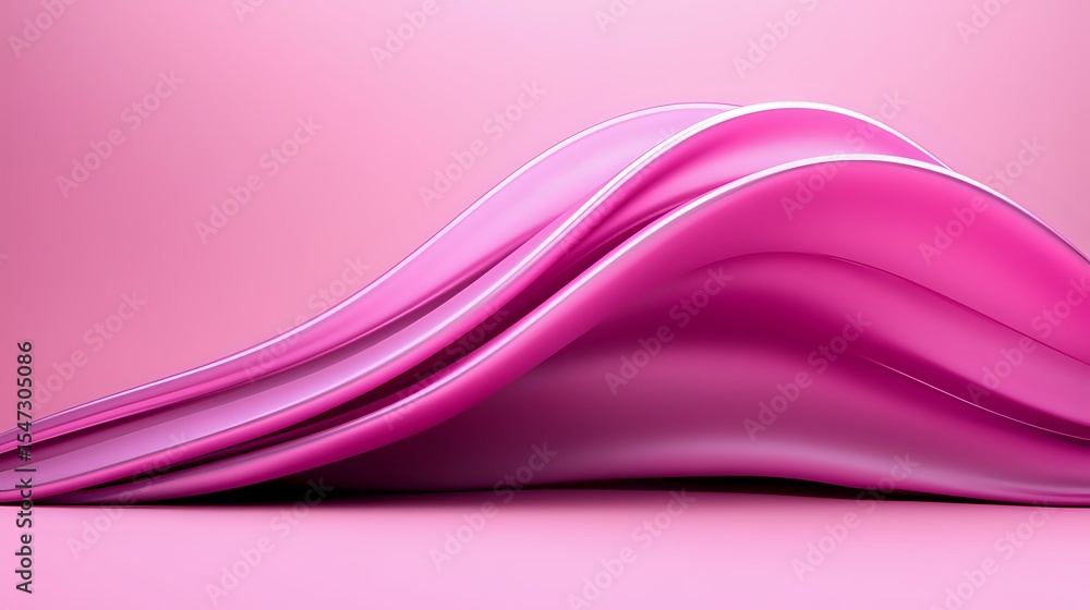 Aufkleber smooth flowing pink waves create elegant abstract curves and layers against soft gradient background