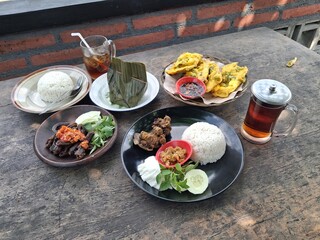 food and traditional drink with delicious chili sauce