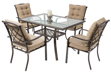 outdoor-dining-set isolated on white background png, ai generated