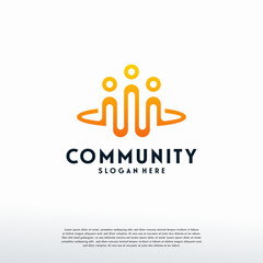 People Community logo designs template, People Beat logo symbol vector, Logo symbol icon