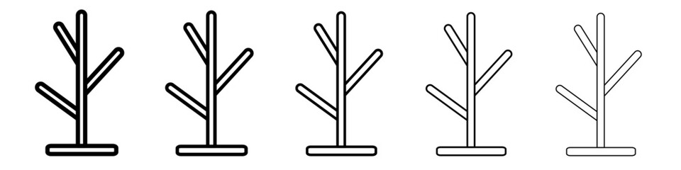 Coat Stand Icon flat illustration set logo