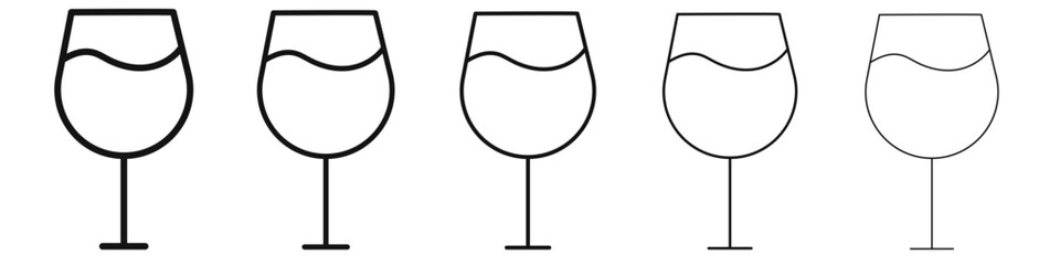 Cocktail icon flat illustration set logo