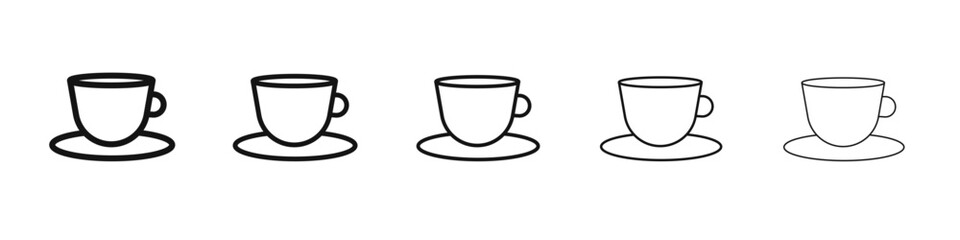 Coffee icon flat illustration set logo