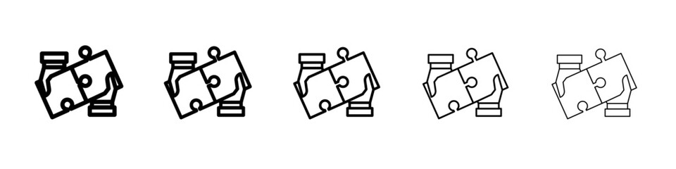 collaboration icon flat illustration set logo
