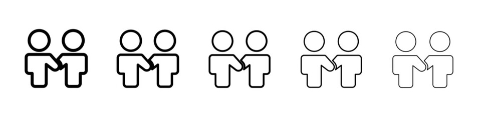 collaboration icon flat illustration set logo
