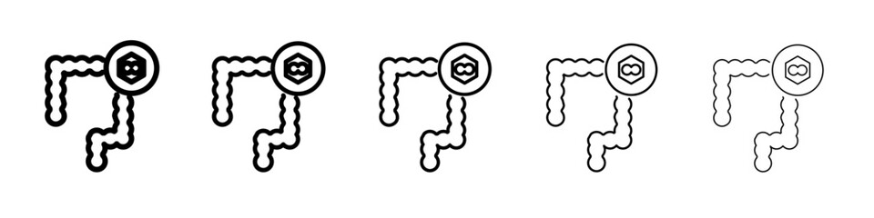 colorectral cancer icon flat illustration set logo