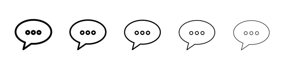 Comment icon flat illustration set logo