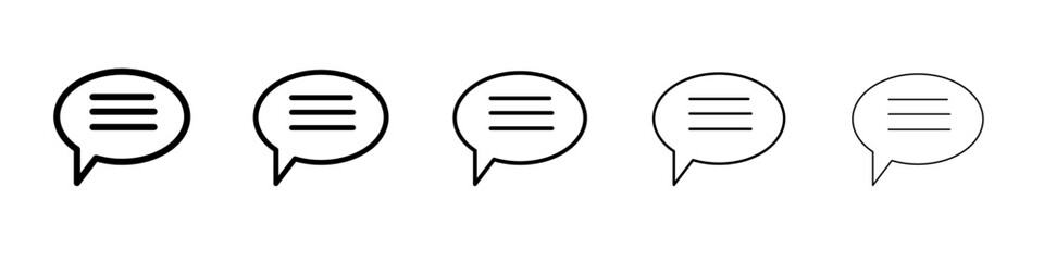 Comment icon flat illustration set logo