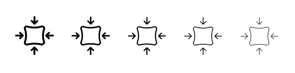 Compact size icon flat illustration set logo