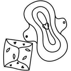 Hand drawn Reusable menstruasi pads illustration, Feminine hygiene products