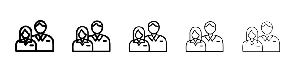 Company staff icon flat illustration set logo