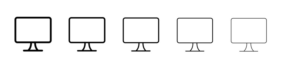 Computer Screen icon flat illustration set logo