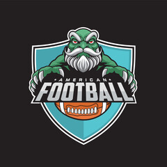 american football club logo goblin vector illustration design
