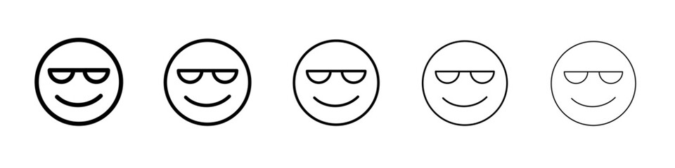 Cool Emoji Icon flat illustration set logo