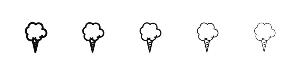 Cotton candy icon flat illustration set logo
