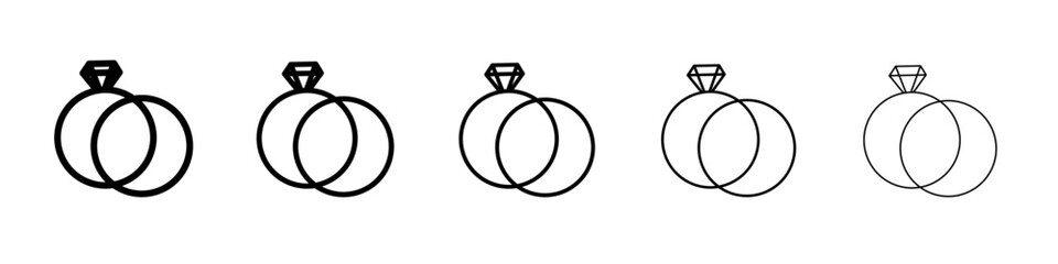 Couple Ring icon flat illustration set logo