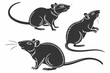 Dark Rodents: Rat Silhouette Vectors