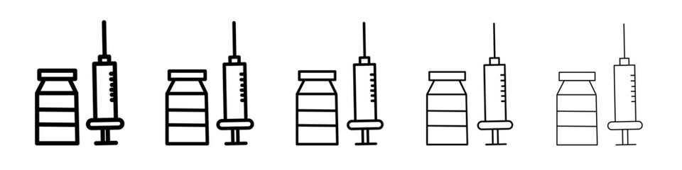 Covid 19 vaccine icon flat illustration set logo