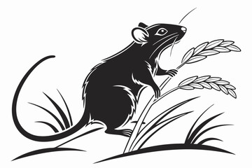 Simple Side Rat – Vector Silhouette Art