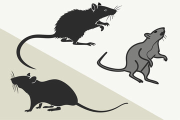 Silhouettes of Rats – Vector Graphics Bundle