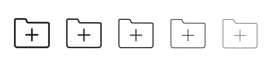 Create folder icon flat illustration set logo