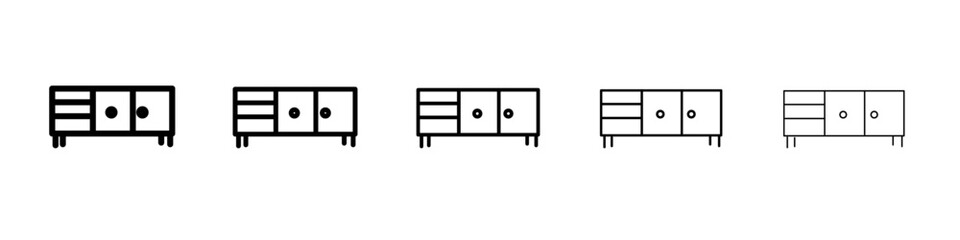 Credenza icon flat illustration set logo