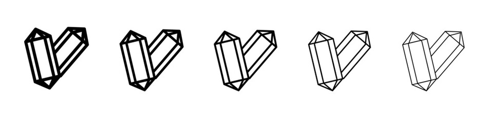 crystal prism icon flat illustration set logo