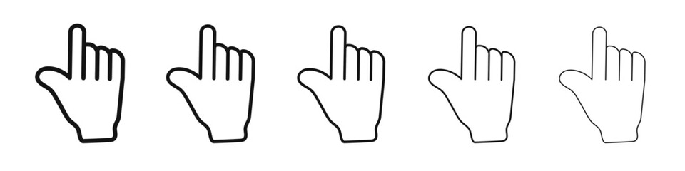 Cursor hand icon flat illustration set logo