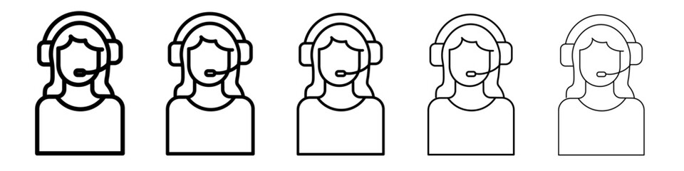 customer support icon flat illustration set logo